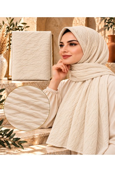 Nuvendi Kadın Bambu Kraş Şal - Ütü İstemeyen Nefes Alan Dokulu Premium Şal