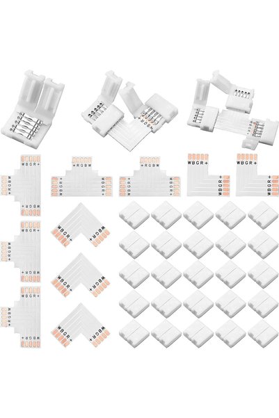 Generic 35 قطعة من موصلات شرائط LED، موصلات إضاءة LED بدون لحام بخمسة دبابيس،...