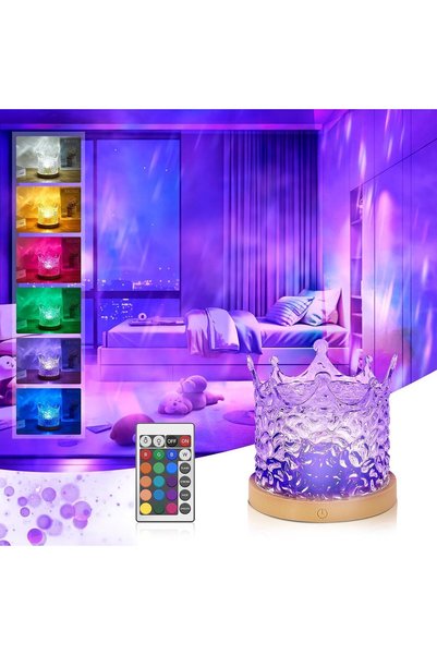 Generic 16-Color Ocean Wave Projector Night Light with Remote Control - LED W...
