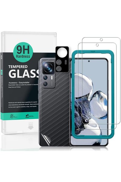 Generic واقي شاشة لهاتف شاومي 12T Pro 5G (6.67 بوصة)، مع قطعتين من الزجاج الم...