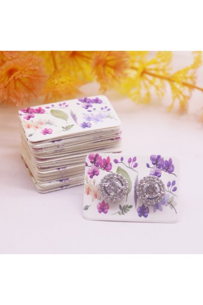Choice 100card L 100pcs 3.5x2.5cm Multi Color Paper Cute Stud Earring HangTag...