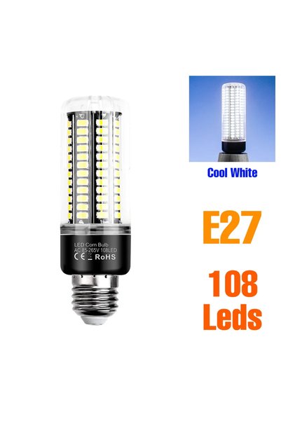 Choice مصباح LED داخلي E27 بقوة 15 واط أبيض بارد، مصباح سقف E27/E26، إضاءة مو...