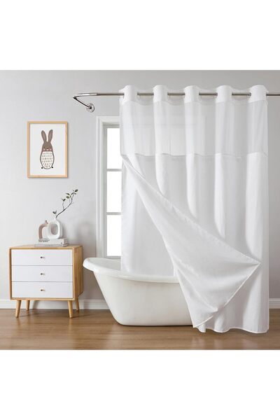 Generic Farmhouse Shower Curtain 71x75Inch, No Hook Rustic Bathroom Curtain, ...