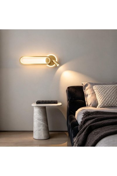 Generic شمعدان حائطي LED، كشاف سقفي قابل للدوران 360°، مصباح جداري بثلاث درجا...