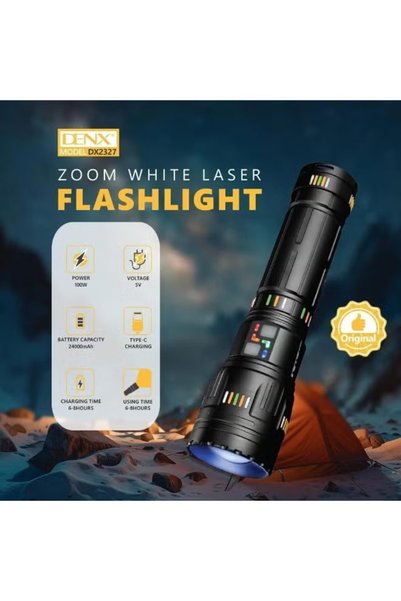 Generic Brand مصباح يدوي للتخييم بتقنية LED عالي السطوع مزود بوظيفة التكبير و...