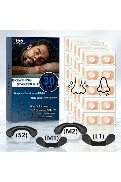 Choice مجموعة أدوات توسيع الأنف M-S1 Box6xSquares للنوم وتحسين التنفس الأنفي،...