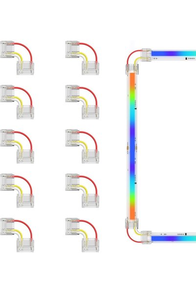 Generic موصلات شريط LED بحجم 12 ملم، 3 أطراف RGB مع شريحة ذكية IC، زاوية على ...