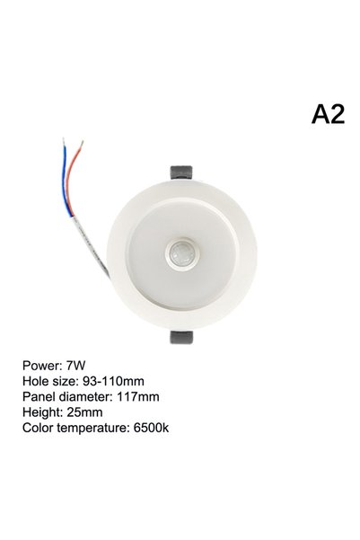 Choice مصباح سبوت LED بقوة 7 واط مع مستشعر حركة للجسم البشري، إضاءة سقفية 220...