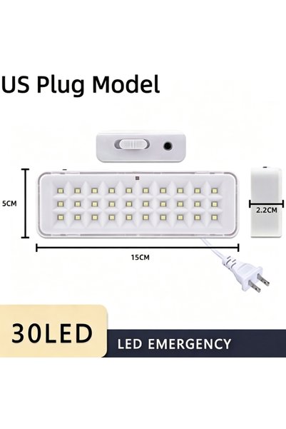 Choice مصباح طوارئ LED بـ 30 مصباحًا مع قابس أمريكي، إضاءة طوارئ ثابتة على ال...