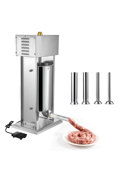 OMS Masina electrica de umplut carnati, Profesionala, Inox, 4 x Tuburi, 200 W...