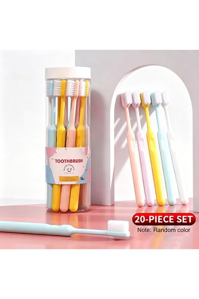 Choice 20PCS 10/20 Pcs Ultra Soft Fine Bristle Toothbrush Set, Portable Bucke...
