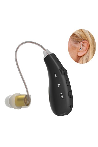 Choice Black 1pcs Rechargeable BTE Hearing Aid Gear Adjustable Tone Best Soun...