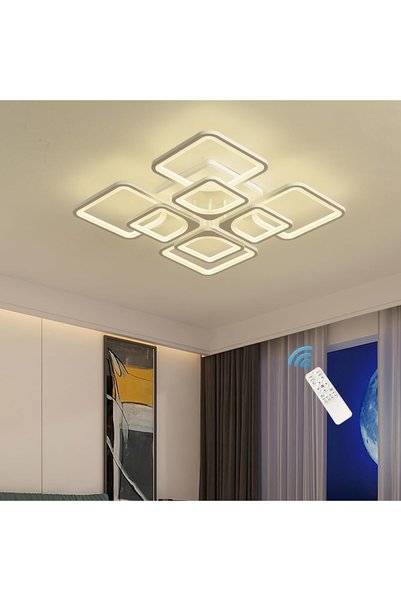 Generic ضوء سقف LED حديث، 96 واط قابل للتعتيم، تركيب مسطح، جهاز تحكم عن بُعد