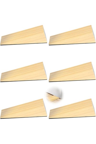 Generic Wooden Door Stoppers, 6 Pcs Heavy Duty Non-Slip Floor Wedges, Indoor
