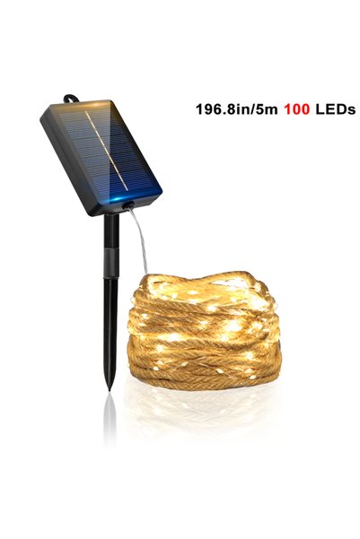 Choice أضواء حبل القنب الشمسية 5-100 LED، سلسلة أضواء LED خارجية 5/10 متر، 8 ...
