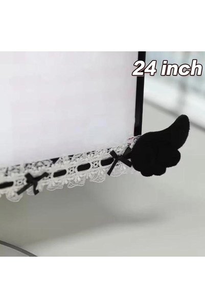 Choice A1 Computer Monitor Decor Strip Stickers Black Bow Lace Wings Design D...