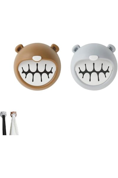 Generic 2pcs Cute Bear Towel Holder, Self-Adhesive Wall Hooks, Towel Rack Org...