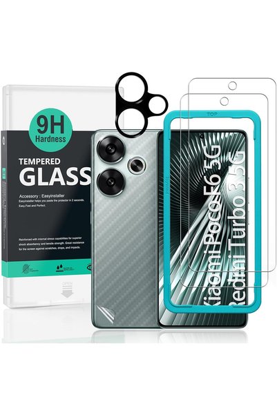 Generic قطعتان من واقي الشاشة لهاتف Xiaomi Poco F6 5G/Redmi Turbo 3 5G 6.67 ب...
