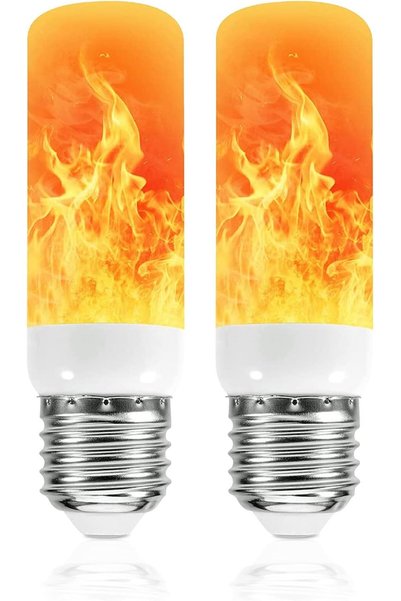 Generic LED Flame Effect Light Bulb, 3 Lighting Modes, Fire Flickering Screw ...