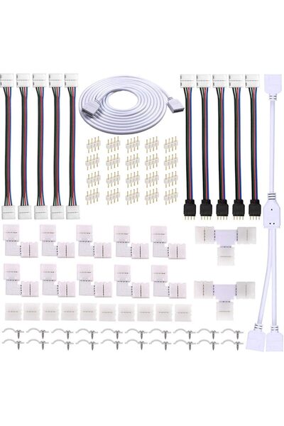 Generic Solderless LED Strip Connector Kit, for 5050 RGB (Excluding RGBIC), 4...