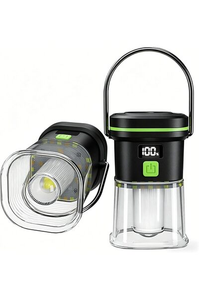 Generic فانوس تخييم LED قابل لإعادة الشحن عبر USB بقوة 150-350 لومن مع 7 أوضا...