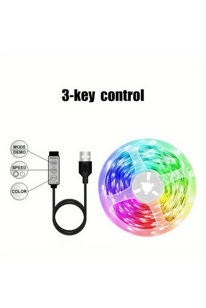 Choice شريط إضاءة LED بطول 1 متر مع 3 أزرار وجهاز تحكم عن بعد بـ 44 زر، متوفر...