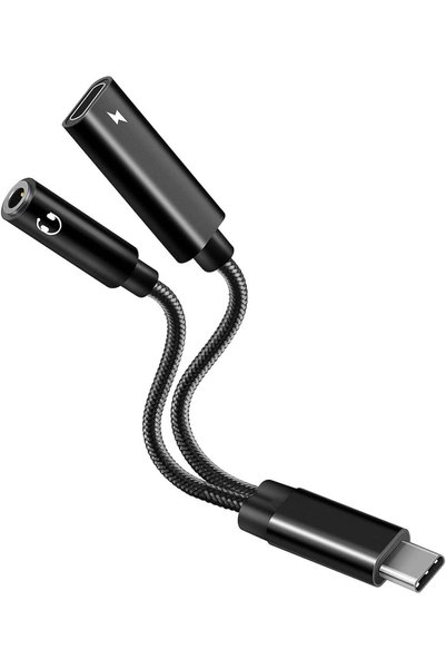 Generic محول صوتي، محول USB C إلى مقبس سماعة رأس 3.5 ملم، كابل من النوع C ذكر...