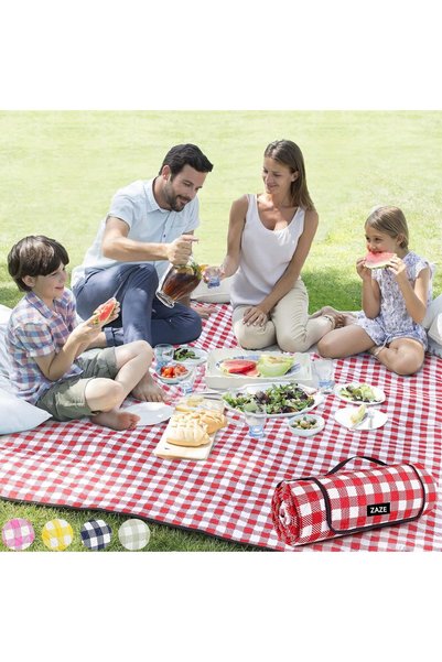Generic Picnic Blanket Extra Large Waterproof, 80''x80''Checkered Picnic Blan...