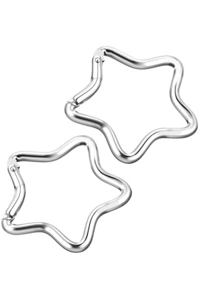 Generic مشبك كارابينر على شكل نجمة مع حلقات مفاتيح، قطعتان من سبيكة الألومنيو...