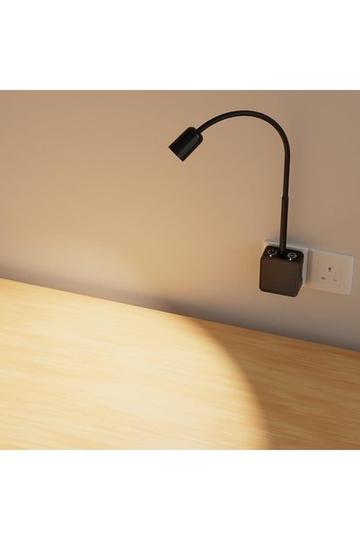 Generic Plug In LED Wall Reading Light for Books in Bed, Dimmable LED Black F...