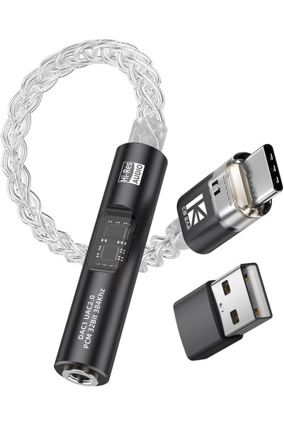 Generic محول صوت KBEAR DAC1 من USB C إلى 3.5 مم، مضخم سماعات الرأس، محول DAC ...
