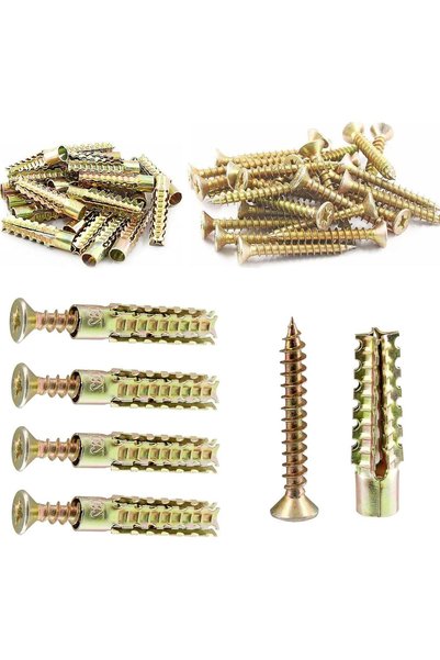 Generic براغي ذاتية التثبيت، 100 قطعة M6x32mm من الفولاذ مع مثبتات للجدران ال...