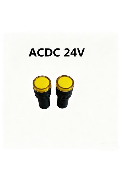 Choice مصباح مؤشر LED أصفر (ACDC 24V) 2 قطعة 16 مم AD16-16C للتركيب على اللوح...
