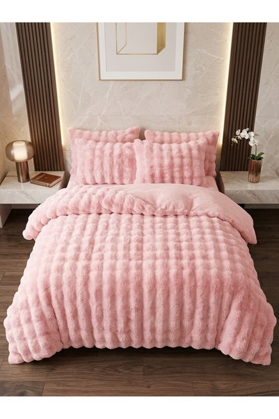 Truva Home Lenjerie de Pat Cocolino 4 Piese | Pufos Fluffy Spot 2 Persoane