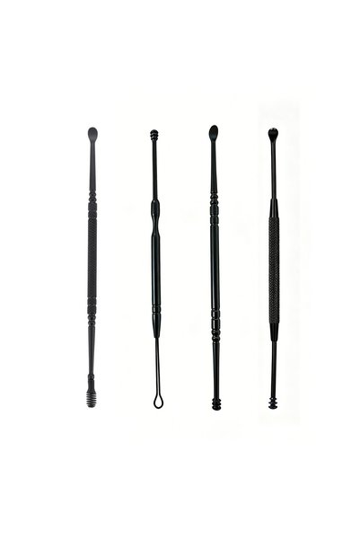 Choice 4Pcs Black Ear Cleaning Tools, Ear Pick Set, Ear Cleaning Tool Set, Ea...
