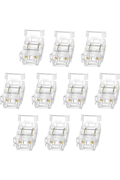 Generic 10 قطع موصلات شريط إضاءة LED RGB بـ 2 دبوس 8 مم، محول توصيل شريط LED ...