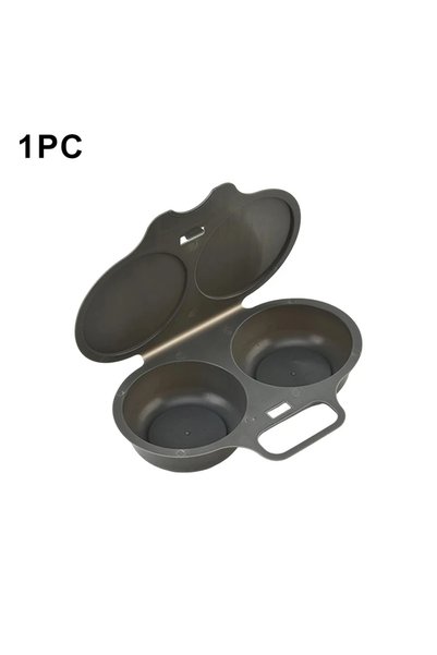 Choice dark gray Microwave Dual Cavity Microwave Egg Poacher With Lid Handle ...