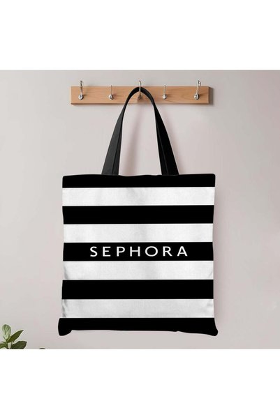 Choice حقيبة تسوق قماشية كبيرة صديقة للبيئة بشعار SEPHORA، مقاس 30×35 سم، لون...
