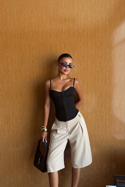 Eyyo Siyah Yenomi Crop Top