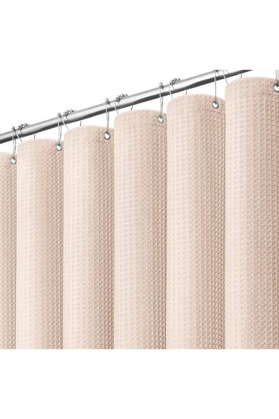 Generic Long Waffle Shower Curtain 256 GSM Heavy Fabric 72x78 Blush Pink