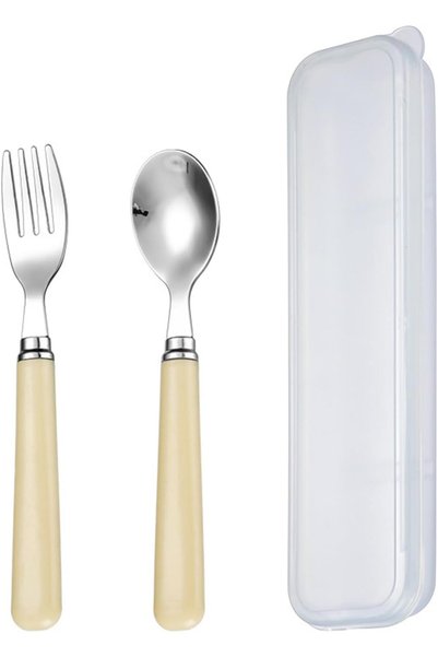 Generic Student Fork and Spoon Set, 2 Pcs Camping Cutlery Set for 1, Durable ...