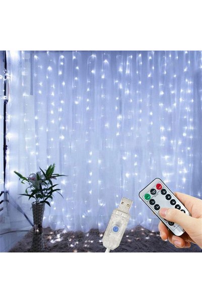 Choice أضواء LED على شكل ستارة 3م×2م، 200 مصباح أبيض، للزفاف والاستخدام الخار...
