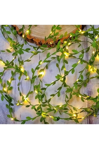 Choice 10M 100LED XLY LED سلسلة أضواء خضراء على شكل أوراق نباتية - سلسلة أضوا...