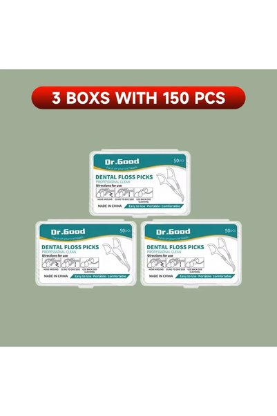 Choice 3 علب تحتوي على 150 قطعة من أعواد تنظيف الأسنان بخيط فعال للعناية بالف...