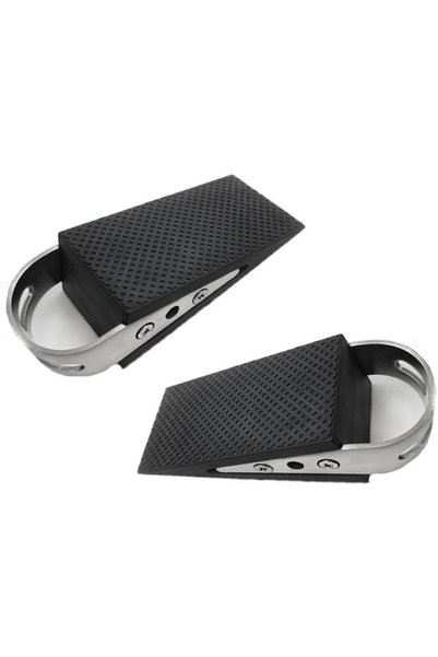Generic Rubber Door Stopper Heavy Duty Wedge Protectors, Black, 2 Pack