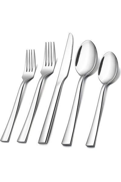 Generic طقم أدوات مائدة من 10 قطع، مجموعة أدوات طعام من الفولاذ المقاوم للصدأ...