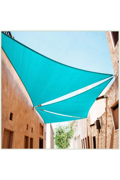 Generic مظلة شمسية مثلثة الشكل باللون الفيروزي مقاس 12' × 12' × 12' من CTAPT1...