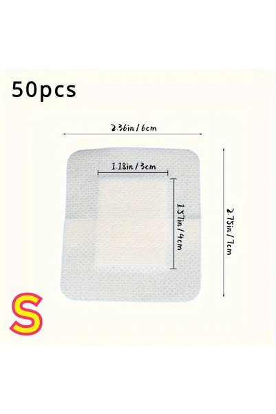 Choice 50 قطعة ضمادة طبية كبيرة مضادة للحساسية، ضمادة لاصقة غير منسوجة للإسعا...