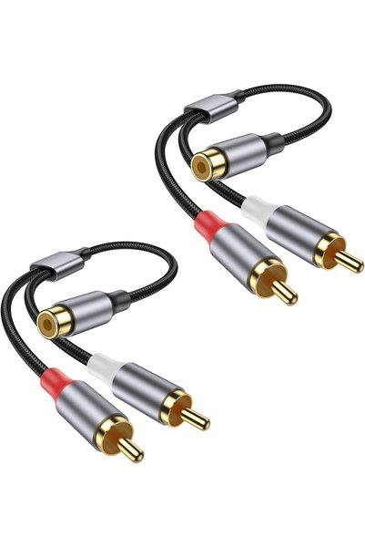 Generic مقسم RCA من أنثى إلى ذكرين (عبوة من قطعتين)، كابل صوت وفيديو RCA على ...