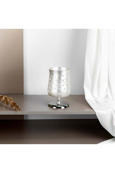 Otantik Large candle holder by Nourhan - matte silver + shiny silver